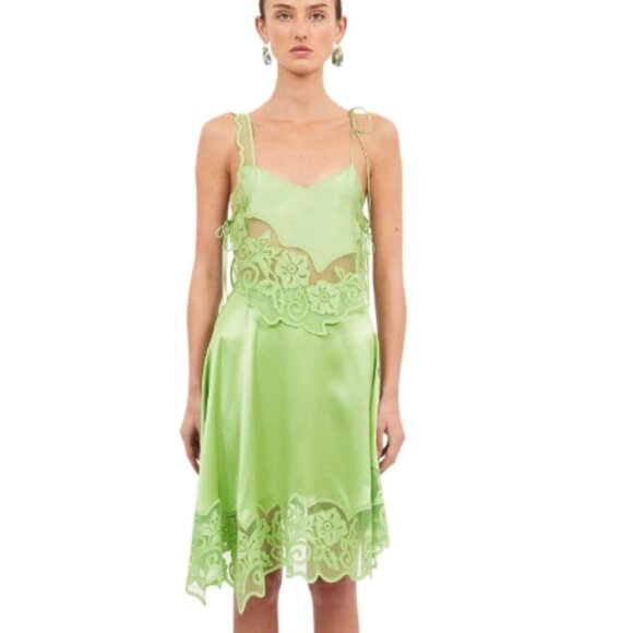 NWT ULLA JOHNSON Silk Avalon skirt in Celadon L $550 - Picture 2 of 10